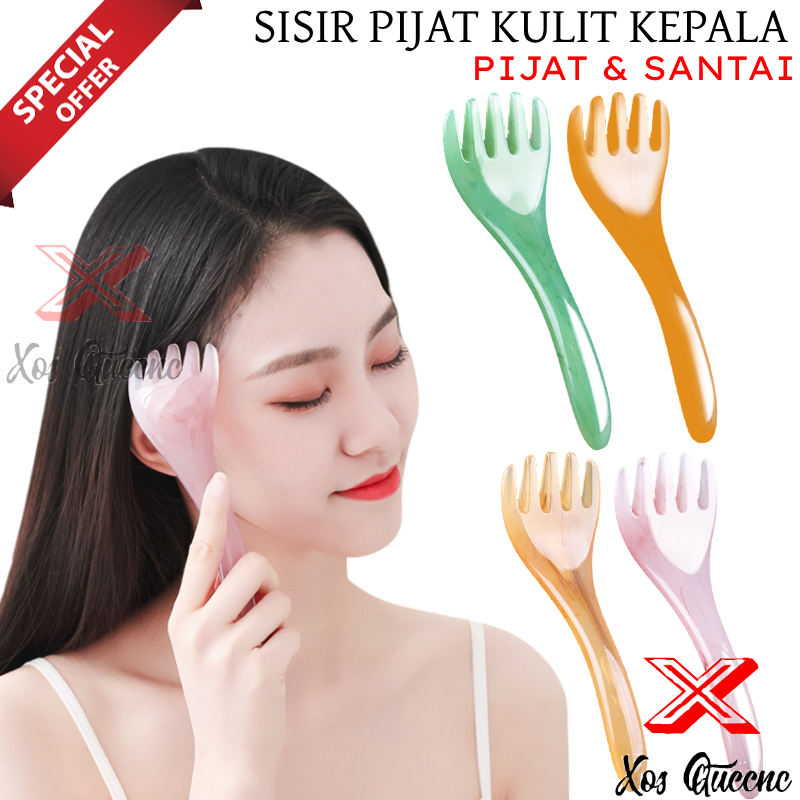 [XOQ] SISIR 5 CAKAR PEMIJAT KEPALA KULIT WAJAH DAN TANGAN KESEHATAN / SISIR GUA SHA / PENGERUK BADAN