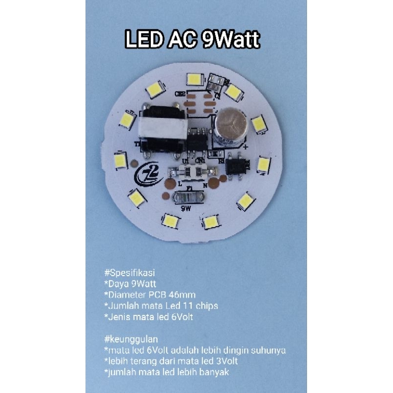 mesin lampu led AC 9watt