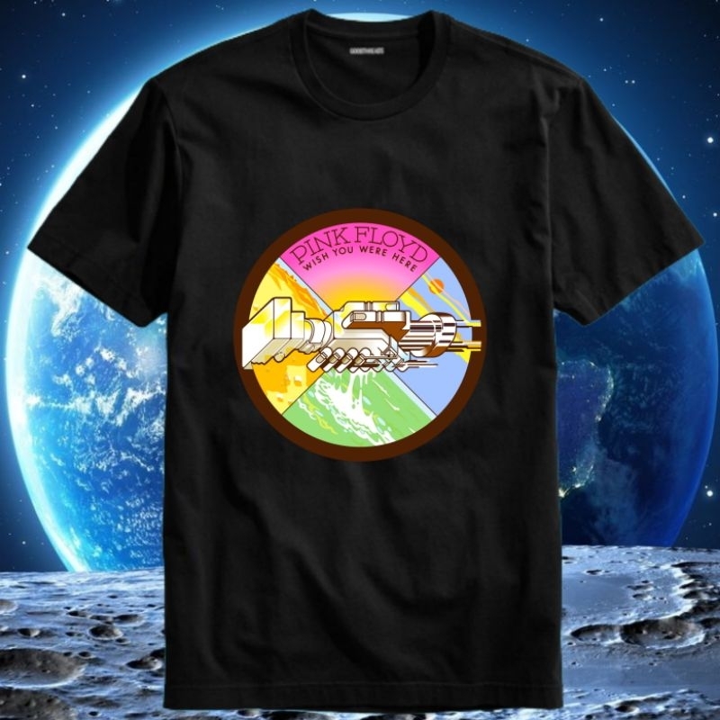 Baju Kaos Tshirt Pria Laki Cowok Dewasa Band Rock Pink Floyd Album Wish You Were Here Monopoly Atom 
