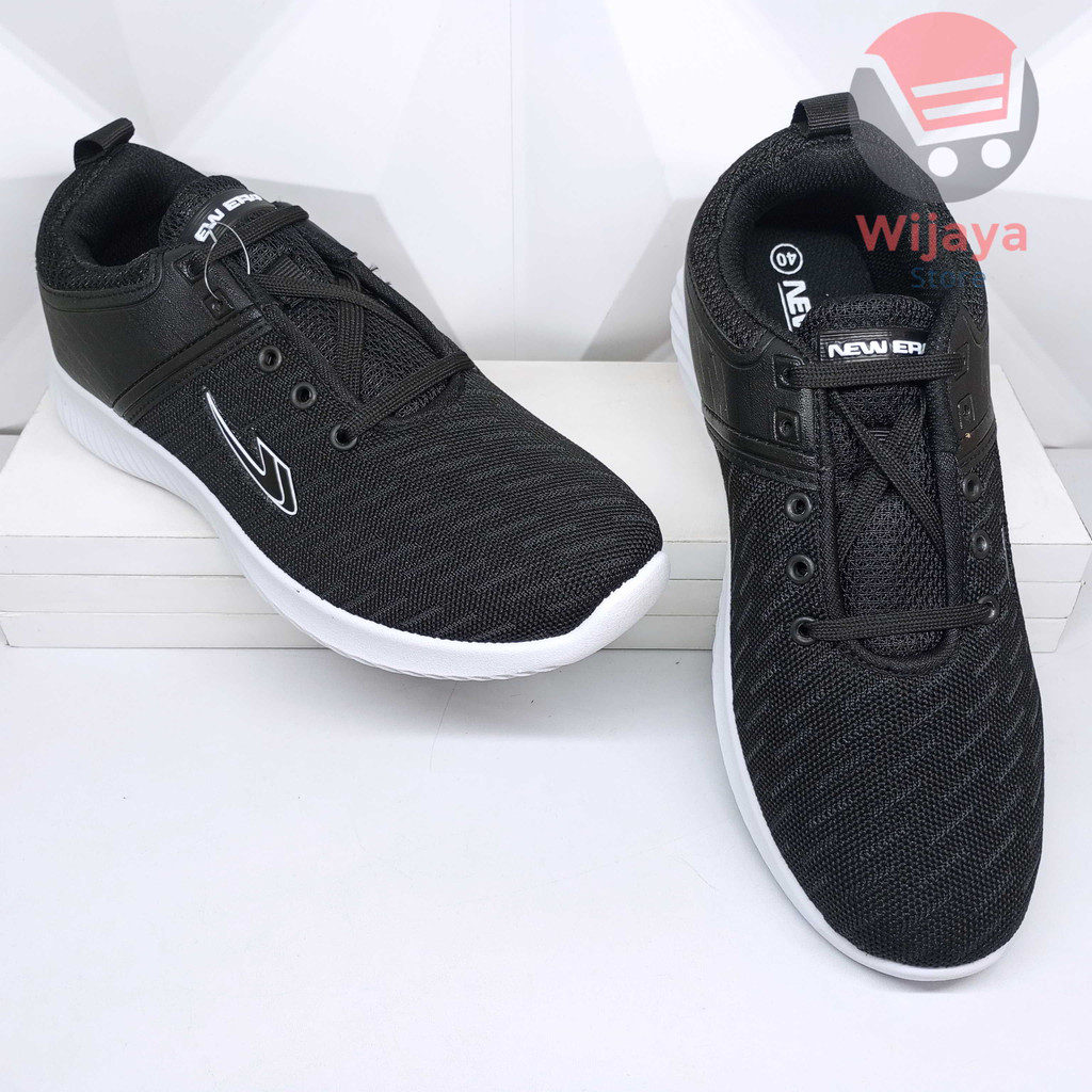 Sepatu Sneaker Sekolah New Era 39-43 Desain Hitam Polos Putih dengan Kualitas Terbaik untuk Anak Sekolah ALPHARD KING ARTHUR CHARLES AUDI