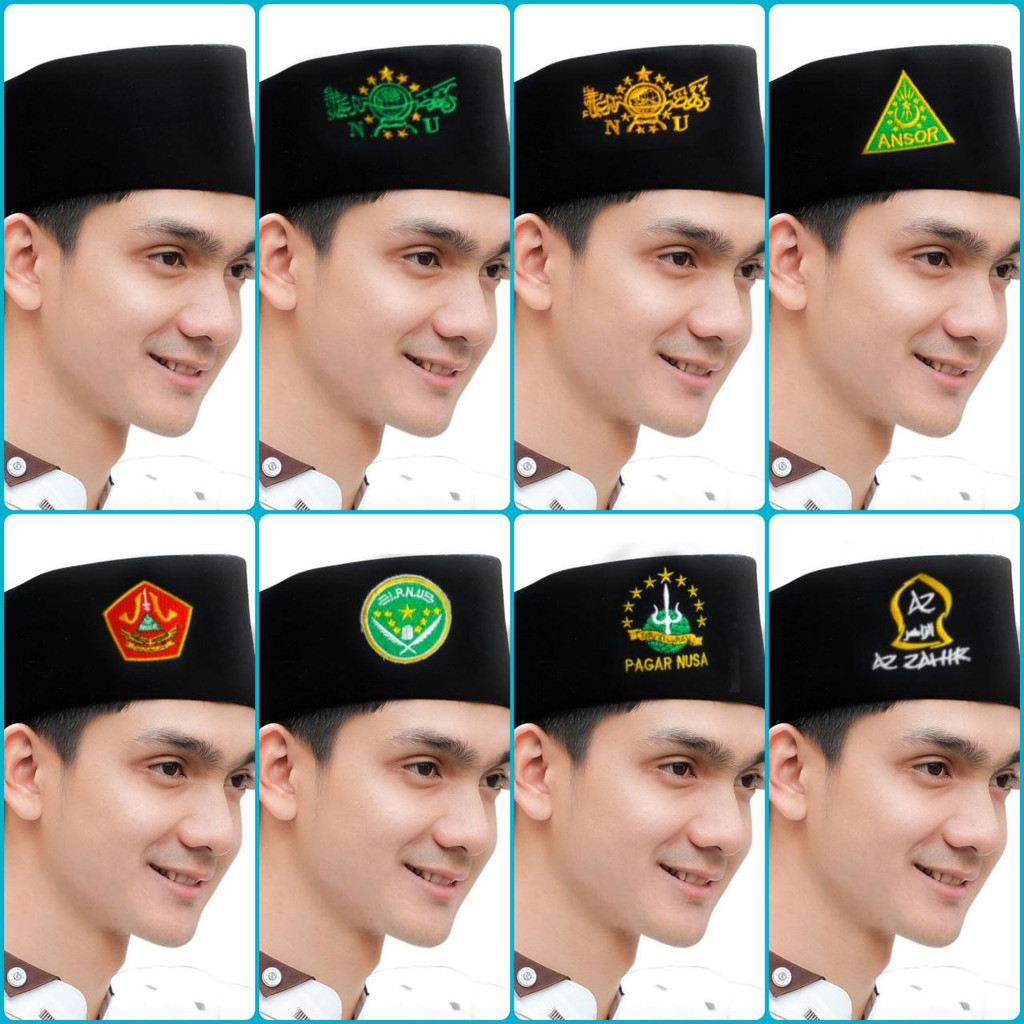 Songkok Hitam Nasional Dewasa Eksklusif Merk Syauqi Kualitas Premium Tinggi 9 Cm Motif Bordir NU Hij