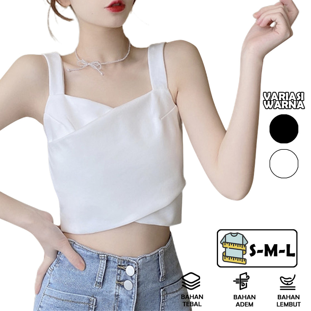 Crop Top Tanktop 2 Model In 1 / Tanktop fashion wanita Crop top YS6053 - SOSOYO