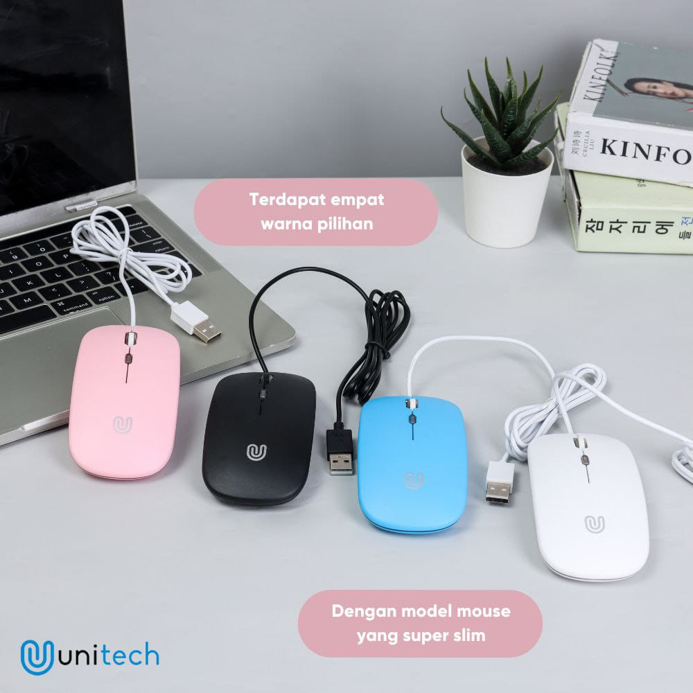 Mouse Kabel Unitech M2 Super Slim LED Optical USB Mouse