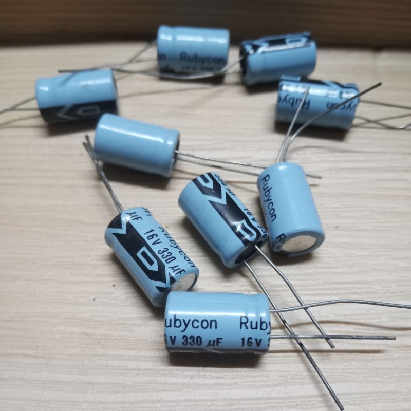 lot 10pcs elco 330uf 16v rubycon asli kondisi : baru