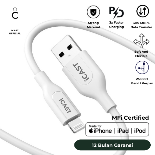 Kabel iPhone MFi iCast USB A To Lightning