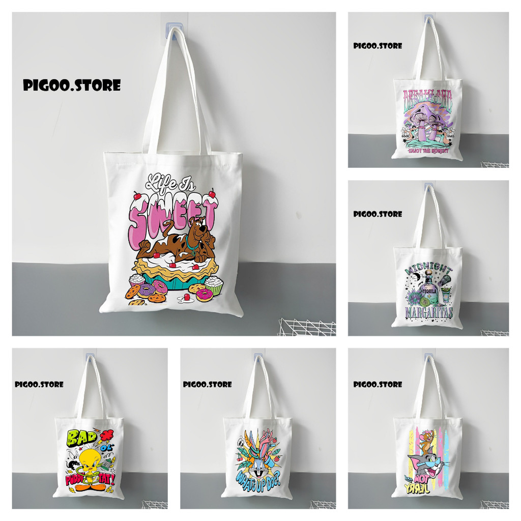 Tote Bag Kanvas Bergambar Aesthetic / Tote bag Wanita / Tote Bag Pria / Tote Bag Aesthetic / Tas Kul