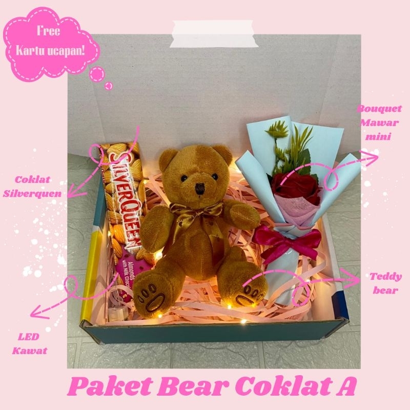 Kado ulang tahun boneka Teddy bear cewek hampers boneka hadiah boneka pacar bukcet mawar hadiah ulang tahun wisuda anniversary kado coklat bunga mawar boneka