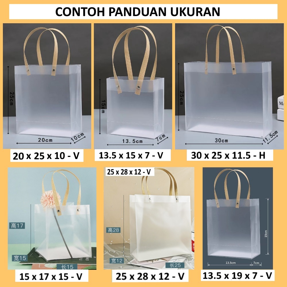 Tas Mika PP Doff Polos Transparan | Goodie Bag | Tas Hampers | Tas Souvenir Doff Polos Transparan