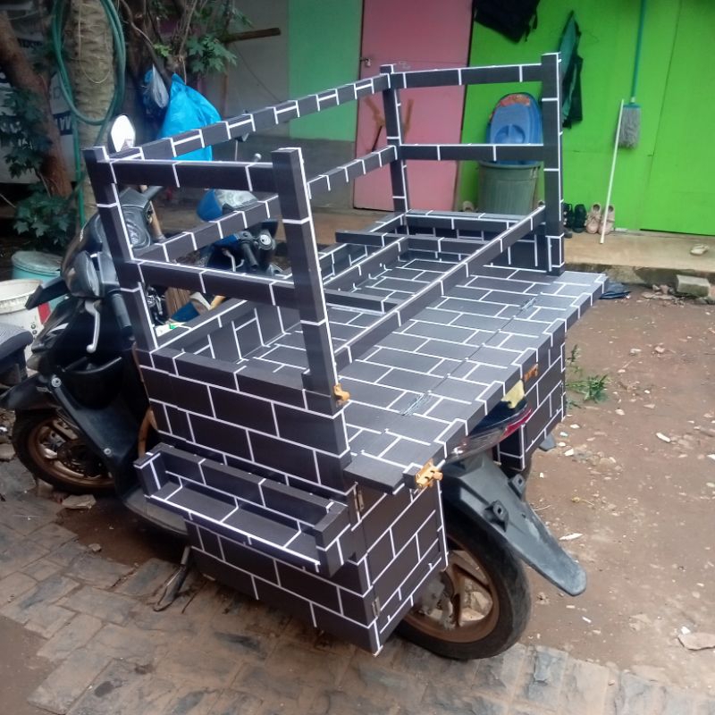 gerobak kopi keliling/gerobak motor/Starling gerobak kekinian bermotif