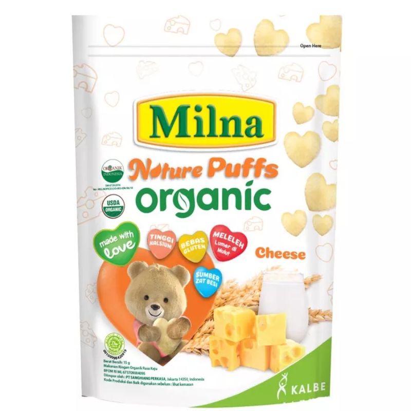 Milna Nature Puff Organic Banana, Cheese, Apple &amp; Berries