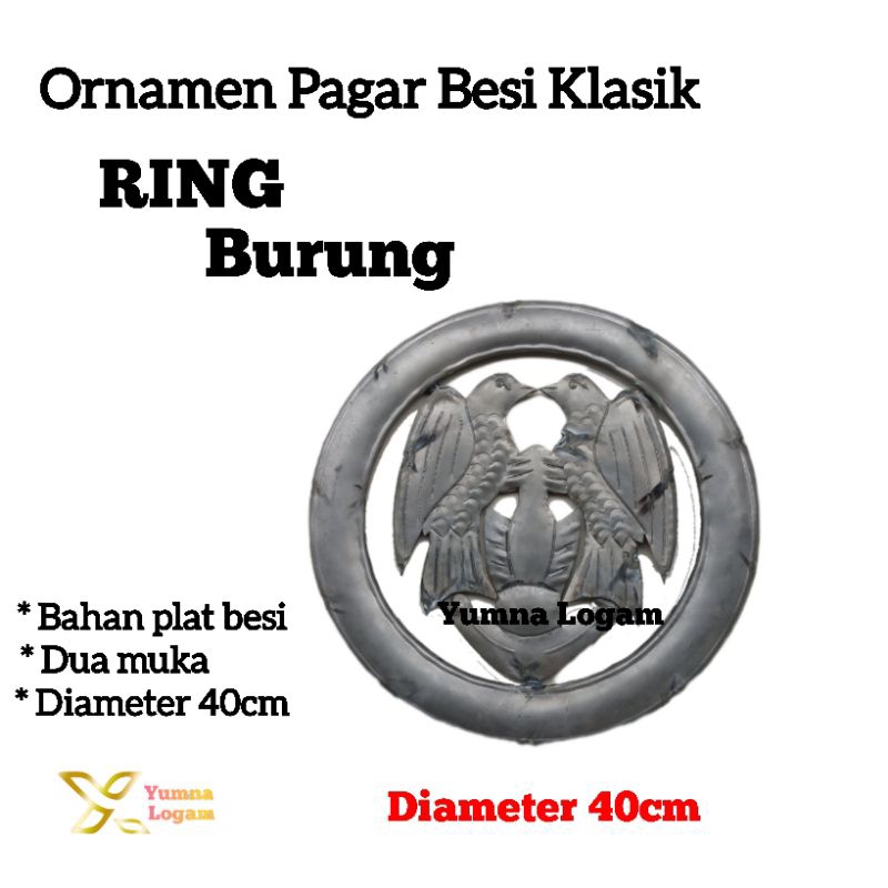 ornamen aksesoris pagar besi tempa klasik ring burung