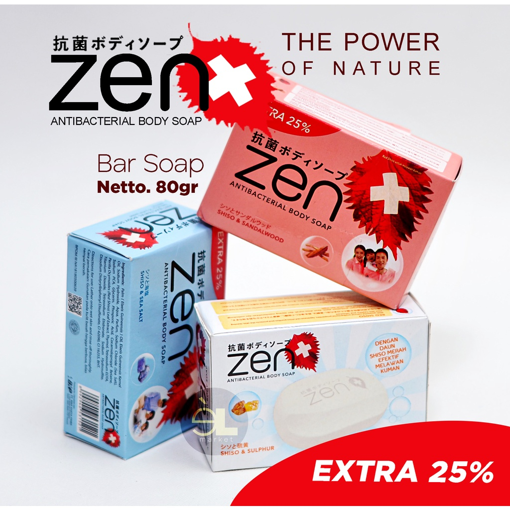 ZEN Antibacterial Body Soap 75gr Sabun Mandi Batang Zen Anti Bakteri By Shinzui Murah