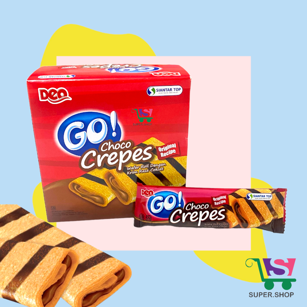 

Go Choco Crepes Wafer Roll Krim Cokelat (isi 24 pcs)