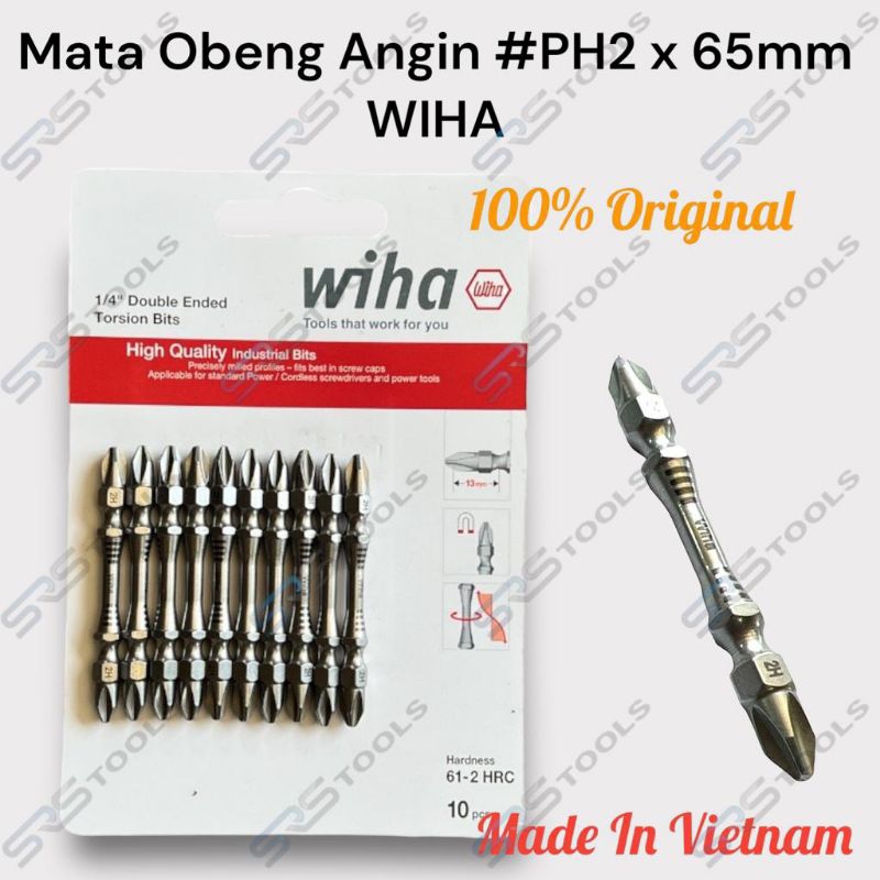 WIHA Mata Obeng Angin PH2 x 65 mm Original - Mata Obeng Gypsum