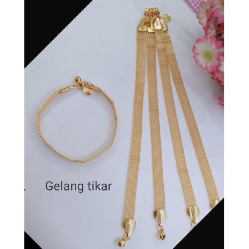 gelang rantai tikar gold perhiasan wanita fashion gelang tikar lapis emas