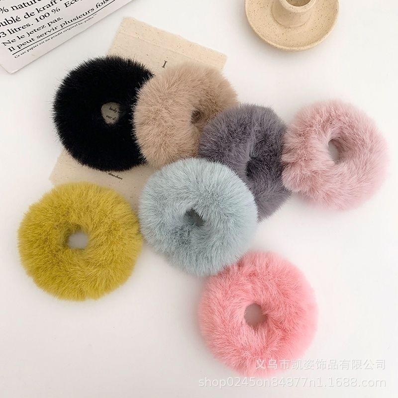 Ikat Rambut Wanita Scrunchie Fashion Korea  Bulu Halus Warna Terbaru Hijab Gelang Hairband Kunciran Cepol Anak Cewek Wanita