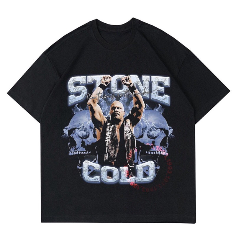 KAOS BAJU VINTAGE “STONE COLD”|T-SHIRT VINTAGE SMACKDOWN STONE COLD|BAJU KAOS PRIA |KAOS PRIA OVERSI