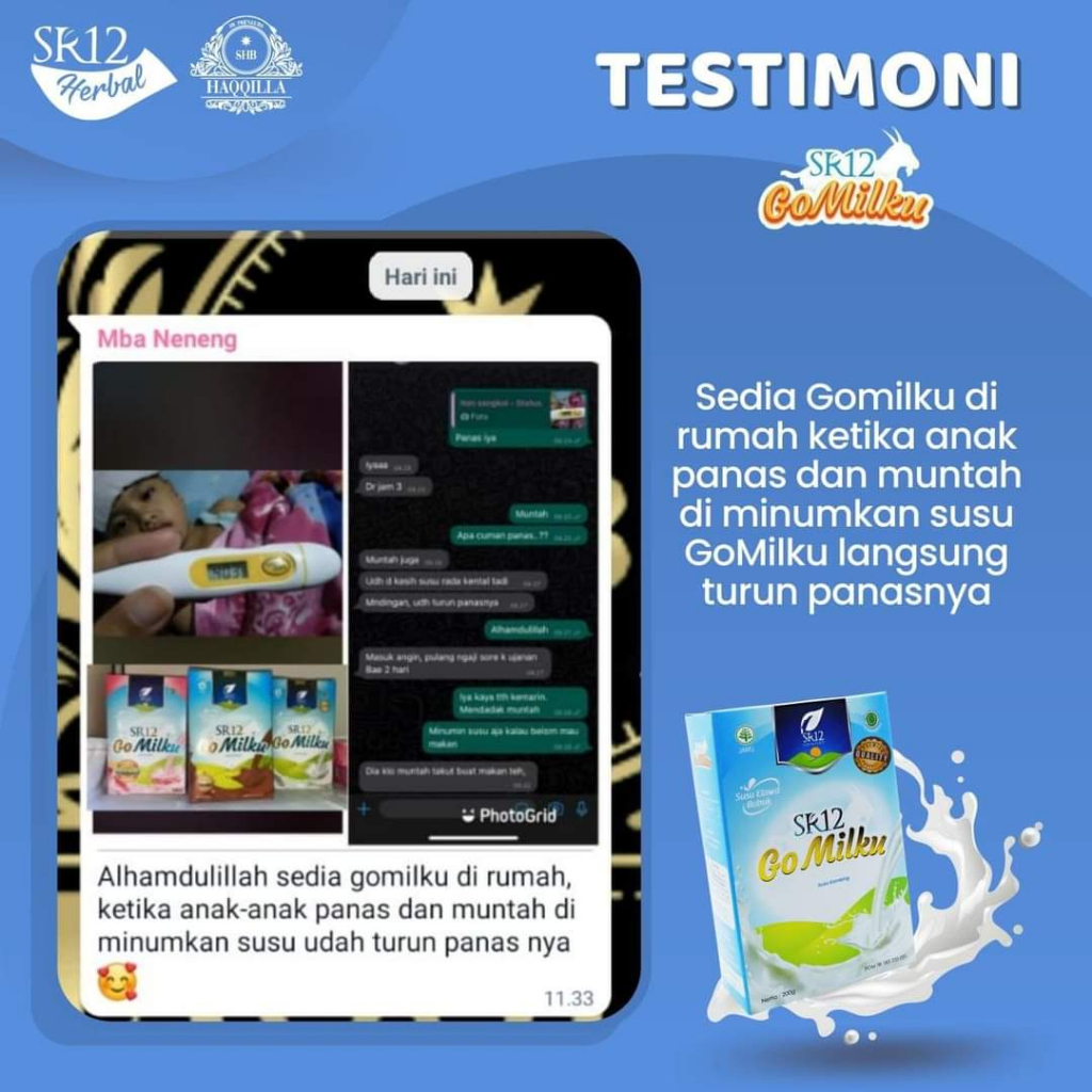 GOMILKU SR12 200GR | GO MILKU SR12 200GR SUSU ETAWA HALAL BPOM MENINGKATKAN KESEHATAN IMUN TUBUH / GOMILK