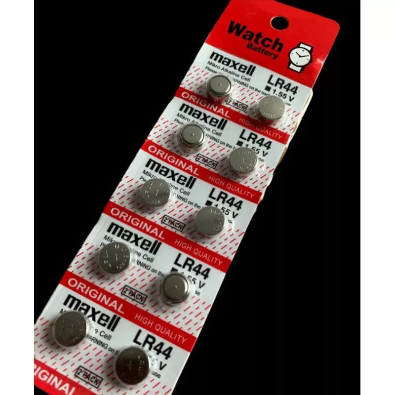 BATERAI BATU JAM TANGAN MAXELL LR44 A76 AG13 PER LEMBAR/PAPAN 10 PCS