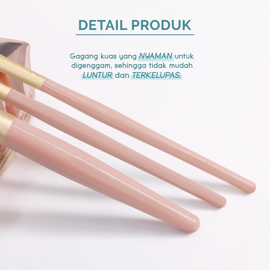 GlowMart ❤ GLAM FIX Excellent Brush Set isi 5 pcs || Excellent Brush Set Lake Blue | YOU Glamfix Kuas make up