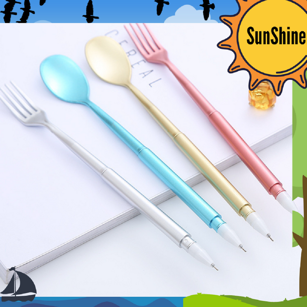 

✨ Sunshine Fancy ✨ SELUSIN / 12 Pcs Pulpen / Pena Sendok Garpu S0226