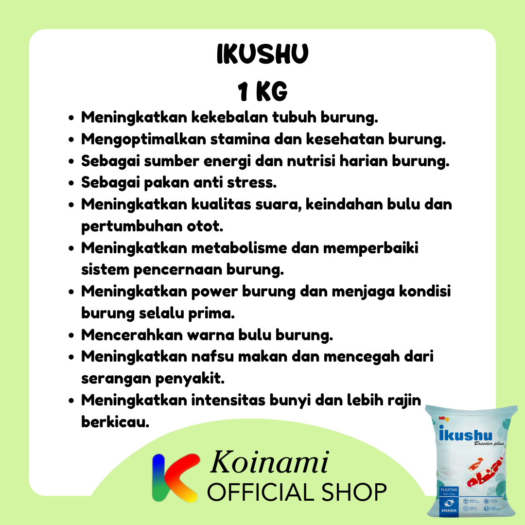 Ikushu 1 kg / Pakan Koi / Makanan Ikan / MS