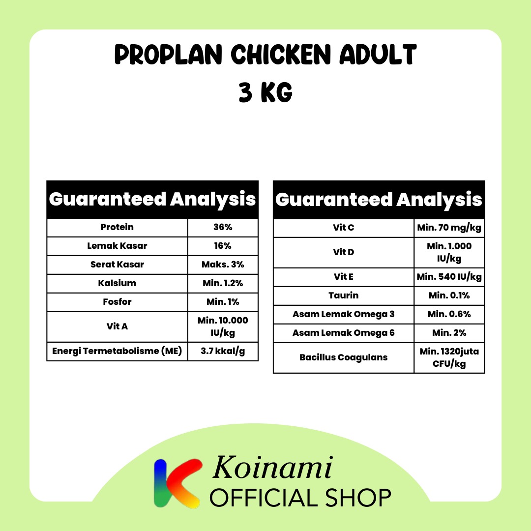 PROPLAN CHICKEN 3 kg adult / makanan kucing