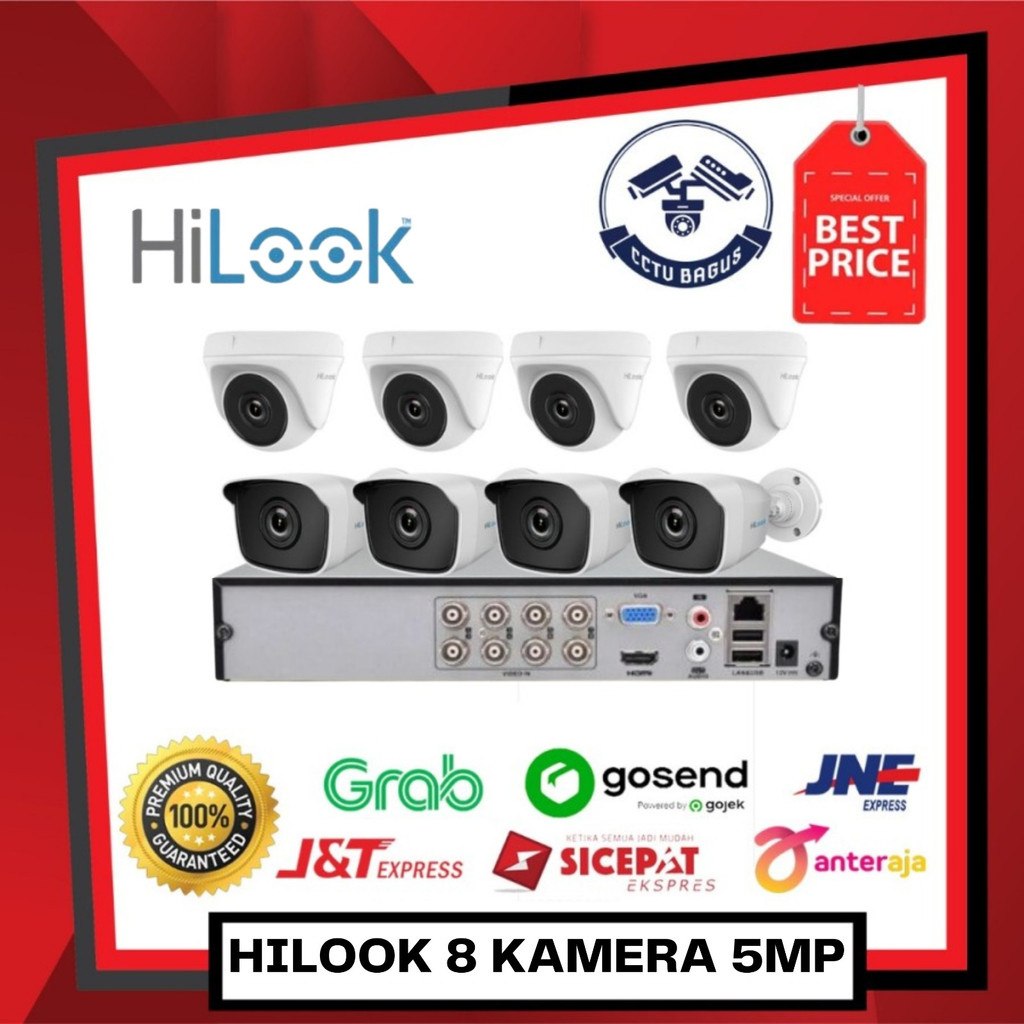 PAKET CCTV HILOOK 8 KAMERA 5MP