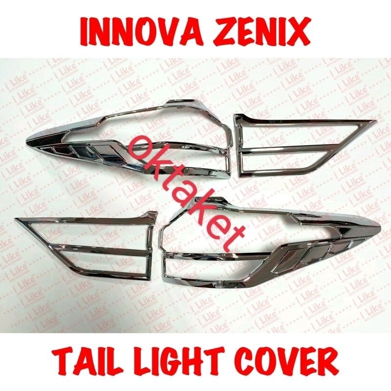 garnish lampu belakang Innova Zenix 2022 2023 2024 Hitam Chrome Carbon