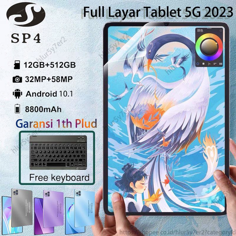 Tablet versi terbaru Tablet murah 10.1inch RAM12GB+ROM512GB Tab pro11 layar definisi tinggi komputer tablet belajar hiburan kantor tablet Tablet Android hot sale dual SIM WIFI tablet asli merek baru otentik layar pelindung mata