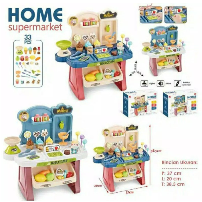 Home Supermarket Playset Mainan Kasir Kasiran Anak / Mainan Jualan Belanjaan Anak CBKS BS