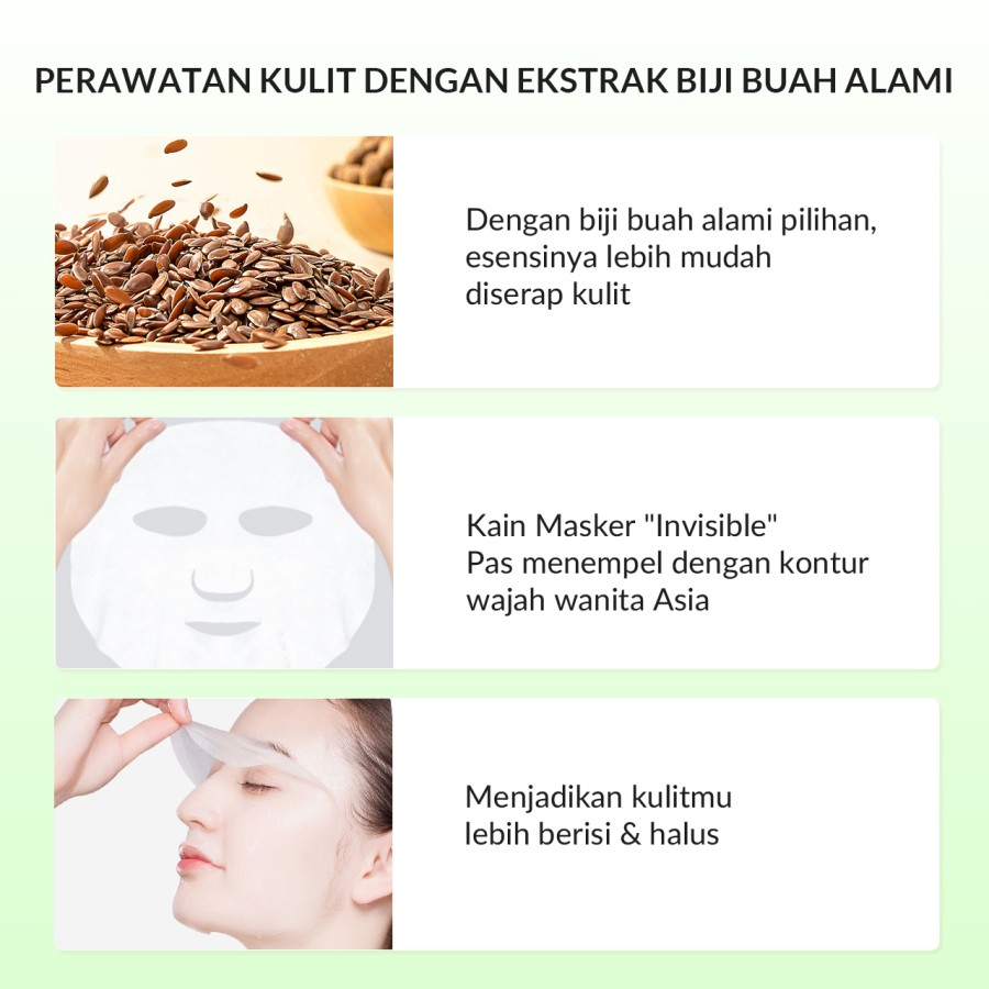 BIOAQUA Sheet Mask Masker Wajah Biji Buah Face Mask 25 ML