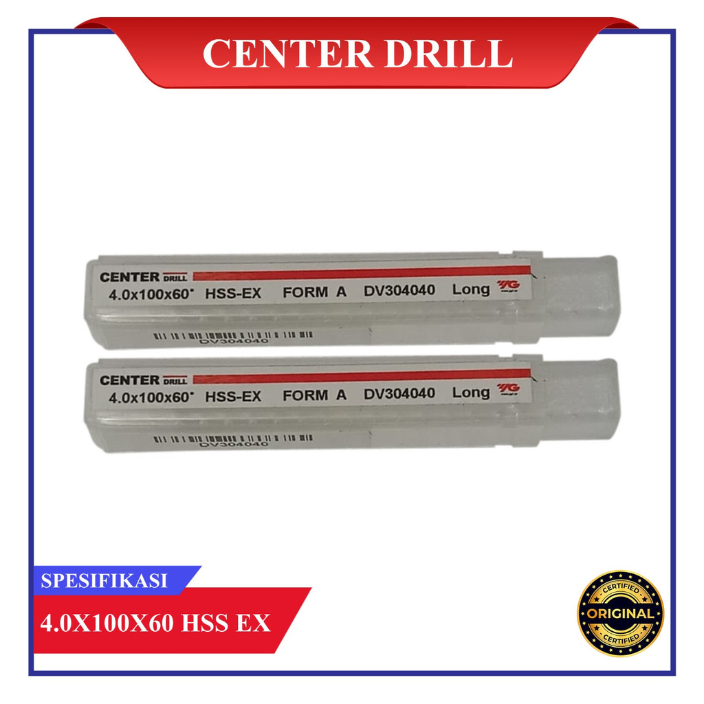 CENTER DRILL YG1 HSS-EX FORM A DV304040 LONG