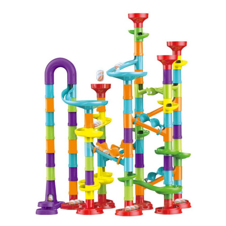 Marble Run Building Blocks 113 Pcs / DIY Set Mainan Konstruksi 3D Maze Ball Roll / Pipa Seluncuran Bola Kelereng CBKS BS