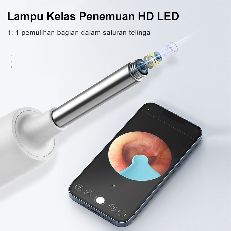 HD Earwax Cleaning Smart Visual Endoscope WIFI Tahan Air Telinga Sendok Baby Endoscope Tanpa Rasa Sakit Silicone Earwax Cleaner