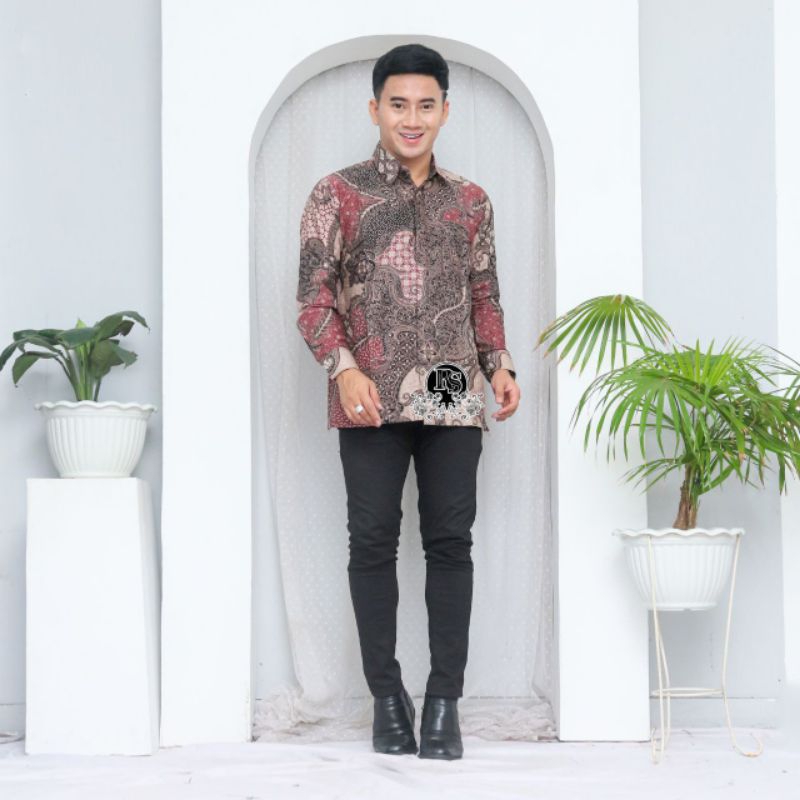 BAJU BATIK KATUN PREMIUM LAPIS FOURING SLIMFIT KEMEJA PANJANG PANGERAN BATIK M L XL XXL XXXL