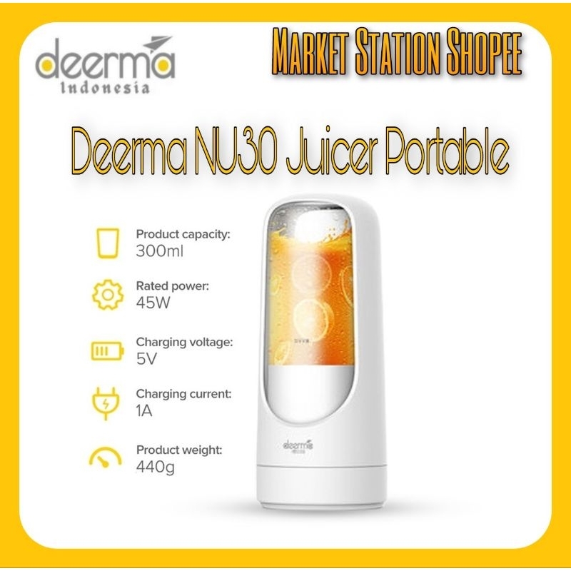 DEERMA NU30 Blender Wireless Portable Elektrik Juicer Mixer Buah 300ml
