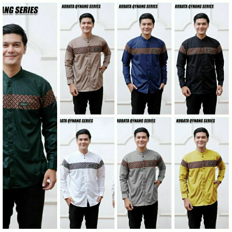 baju koko pria dewasa lengan panjang terbaru motif kobata