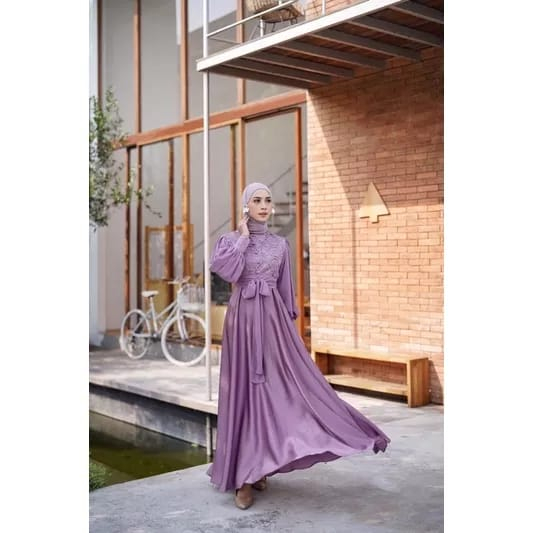 NEW Zallinee Dress SILK DRESS M-XXL WANITA KONDANGAN TERBARU 2023- DRESS BRUKAT BUSUI FRIENDLY