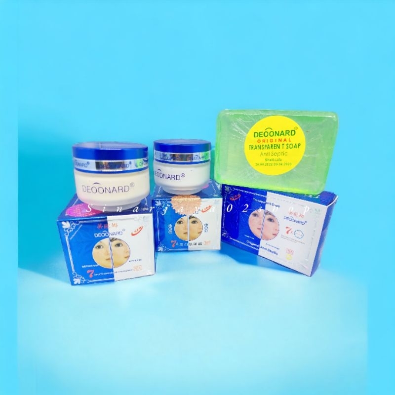 CREAM DEOONARD BIRU 3in1 pisah A | B + SABUN DEONARD ANTI SEPTIC 02 WHITENING ORIGINAL