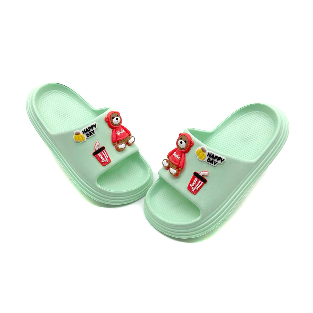 Sandal Slop Anak Motif Fun Bear Terbaru Kekinian Imut Lucu Viral