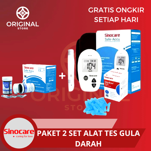 Sinocare Safe-Accu Strip Uji Gula Darah (50 Strip) Sinoheart