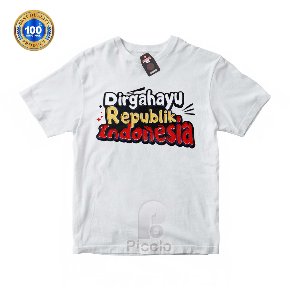 (FREE NAMA) BAJU KAOS ATASAN ANAK MOTIF ANIMASI KEMERDEKAAN 78th 17 AGUSTUS 1945 Bahan COTTUN