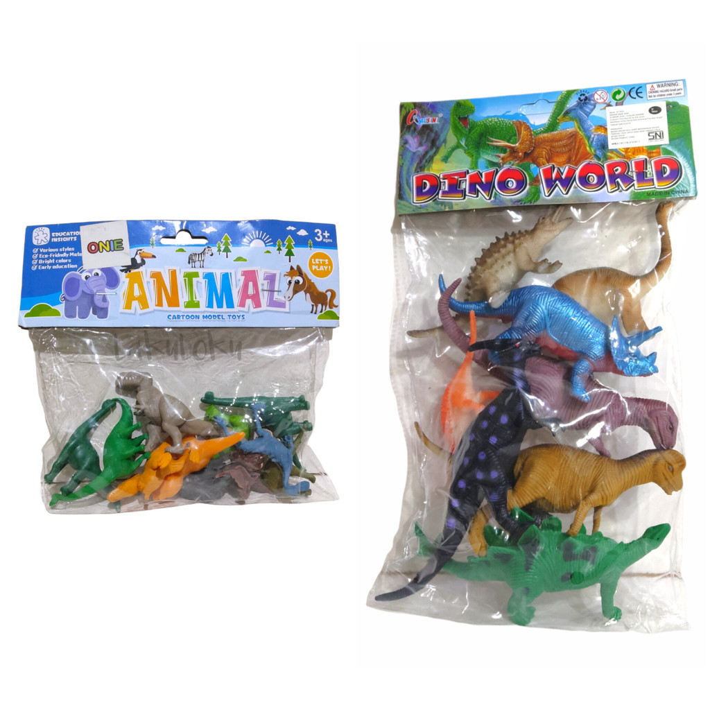 Mainan Anak Miniatur Dinosaurus / Mainan Figur Dino / Hiasan Kue Ultah Topper Kue Dino Bahan Karet