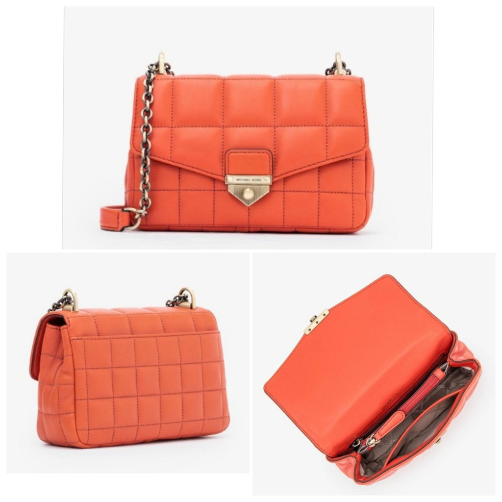 Tas MK Soho Small Chain Shoulder Orange Spice sz 21x15x7cm