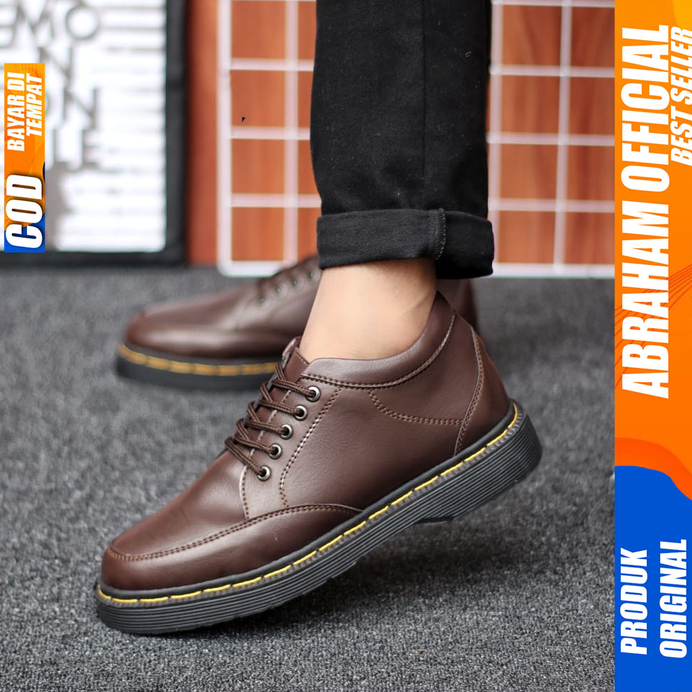 Sepatu Formal Pantofel Pria Docmart Casual Kulit Pu Hitam Kerja Pria