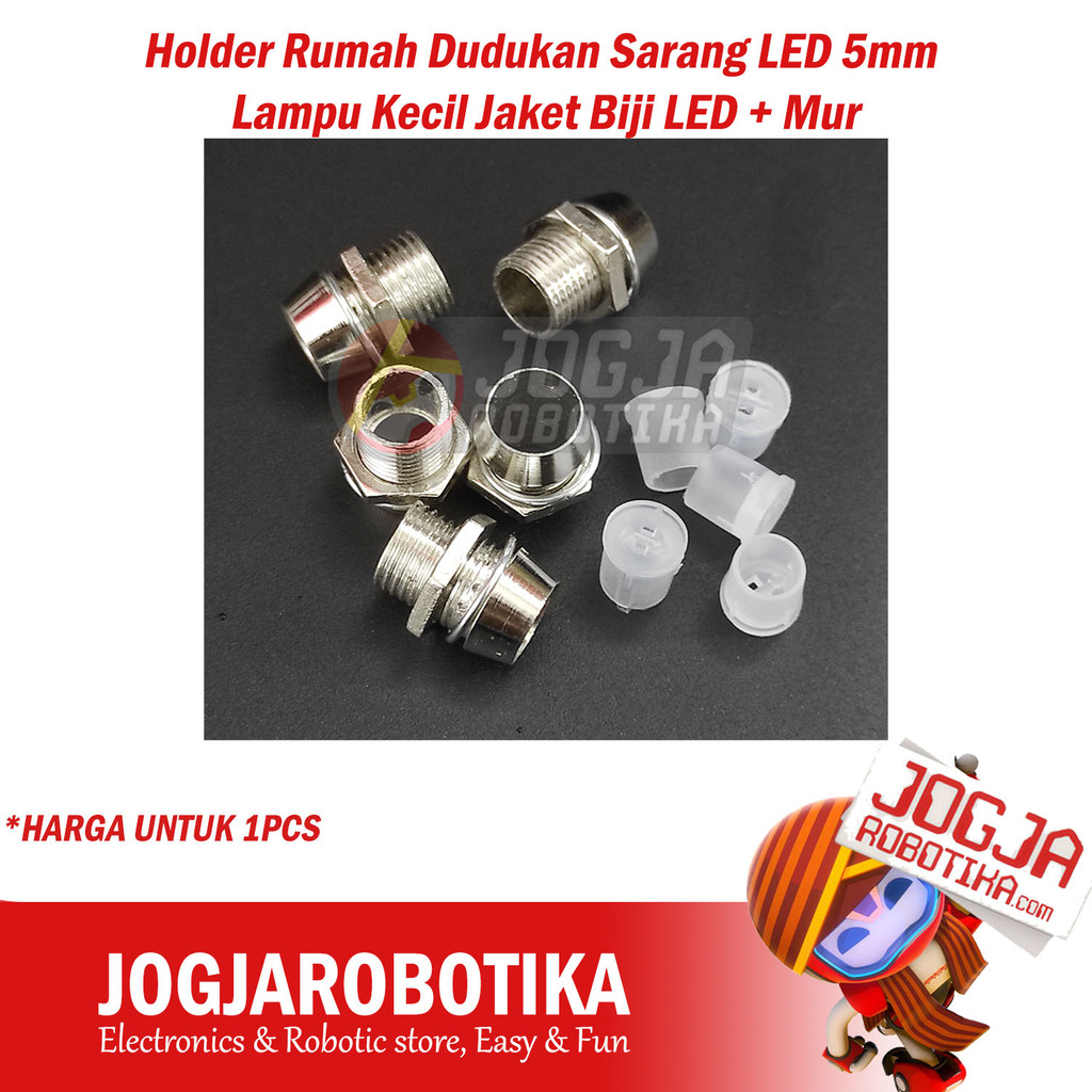 Holder Rumah Dudukan Sarang LED 5mm Lampu Kecil Jaket Biji LED + Mur