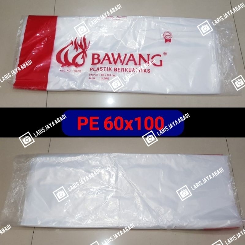 Plastik PE ukuran 60x100 Bening size Jumbo | per pack 500gr
