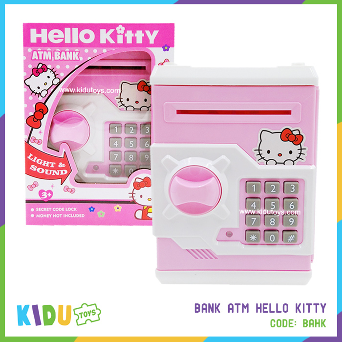 Mainan Money Safe Deposit Box ATM Kitty Celengan Tabungan Pink Kidu Toys