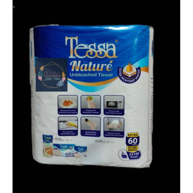 Tissue Dapur TESSA Nature Cokelat unbleached kitchen towel 1roll 100s 2ply / Tisu dapur tesa coklat 1 rol 2 roll